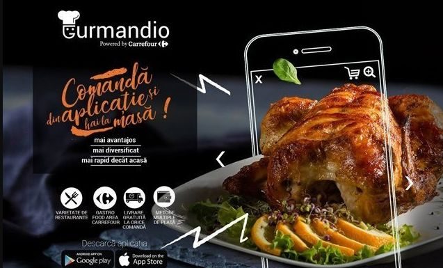 Carrefour lansează Gurmandio, aplicaţie pentru comenzi de mâncare la domiciliu
