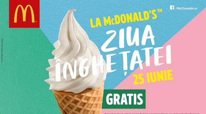 McDonald’s România îţi dă îngheţată gratis pe 25 iunie; Revine Ziua Îngheţatei!