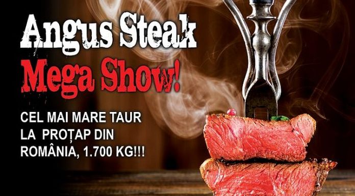 Angus Mega Steak Show aduce o friptură de 1.7 tone la Sibiu: taur Angus la proţap