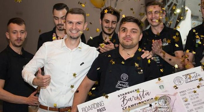 Răzvan Ungureanu câştigă campionatul de barista Starbucks România 2018