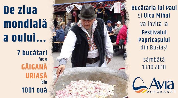 Festivalul Papricaşului de la Buziaş include o omletă uriaşă de 2 metri