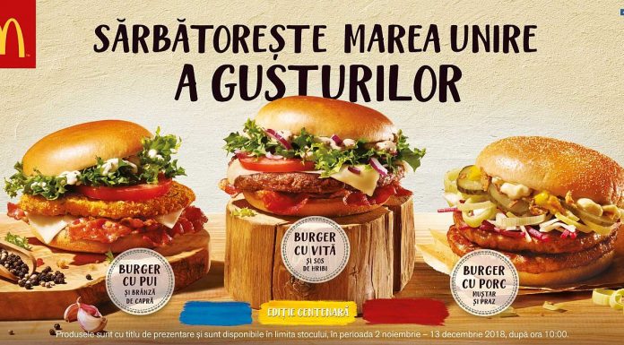 McDonald’s lansează burgeri de Centenar, cu brânză de capră, hribi și praz