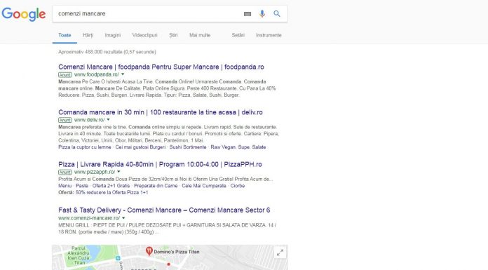 Google îţi va permite să comanzi mâncare direct din motorul său de căutare