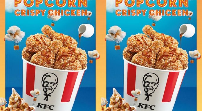 KFC lansează Popcorn Crispy Chicken, cu popcorn real, sos de caramel