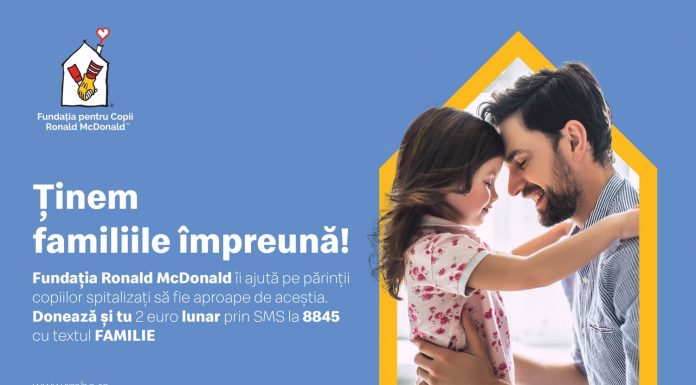 Ajută copiii şi familiile lor prin donaţii de 2 euro la fundatia pentru Copii Ronald McDonald