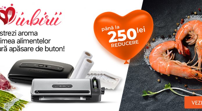 FoodSaver oferă până la 250 lei reducere la aparate de vidat, pungi și accesorii pentru ca alimentele să își păstreze aroma și prospețimea timp îndelungat FoodSaver