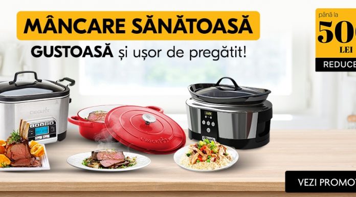 Crock-Pot vine cu reduceri de până la 500 de lei la aparate de gătit tip multicooker, slowcooker și vase de gătit Crock-Pot