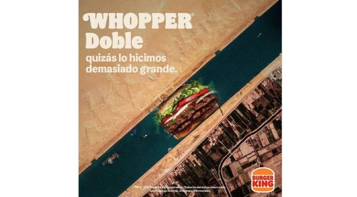 Burger King a stârnit un scandal cu o reclamă care arată un Whopper blocând canalul Suez