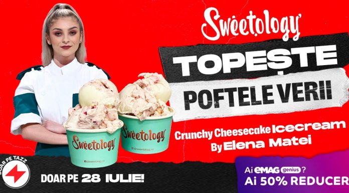 Finalista Chefi la Cuţite sezonul 9 Elena Matei îţi prezintă îngheţata Crunchy Cheesecake