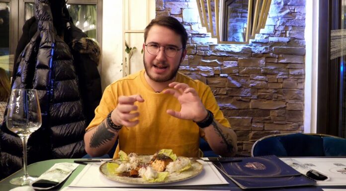 Am mâncat la Whisper din Timișoara somon în crustă de verdețuri cu arahide, sos teriyaki și orez