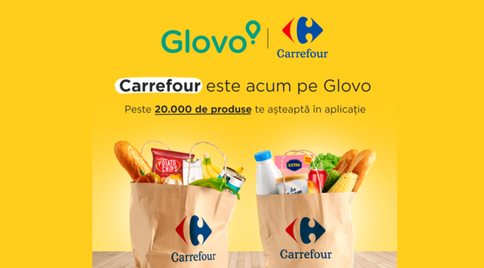 Glovo face livrări rapide din hypermarketurile Carrefour în 14 oraşe din România