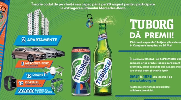 Tuborg România dă premii mari la campania din această vară: apartamente, automobile Mercedes şi altele