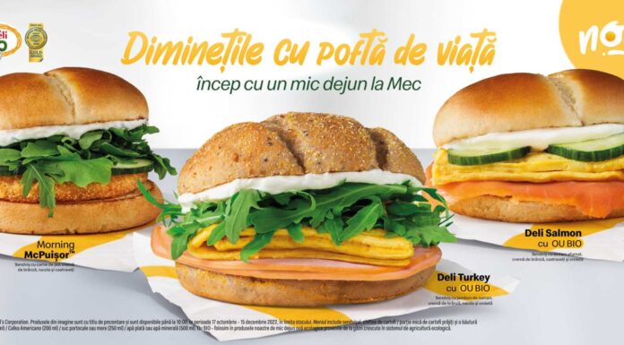 McDonald’s România lansează 3 noi sandvişuri pentru mic dejun, inclusiv unul cu somon