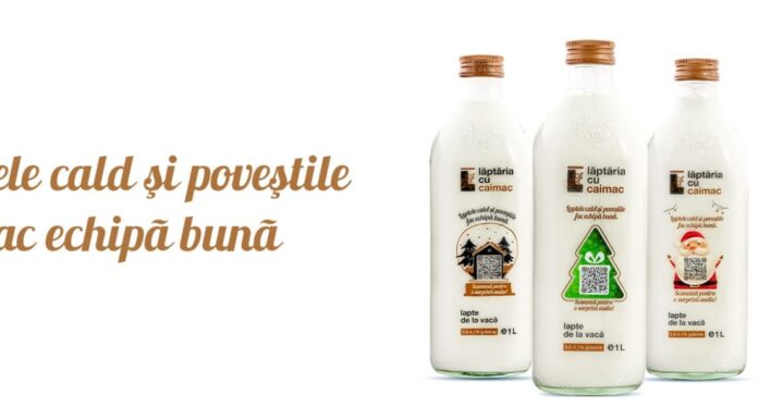 Lăptăria cu Caimac prezintă sticle cu etichete de sarbatatori, în ediţie limitată