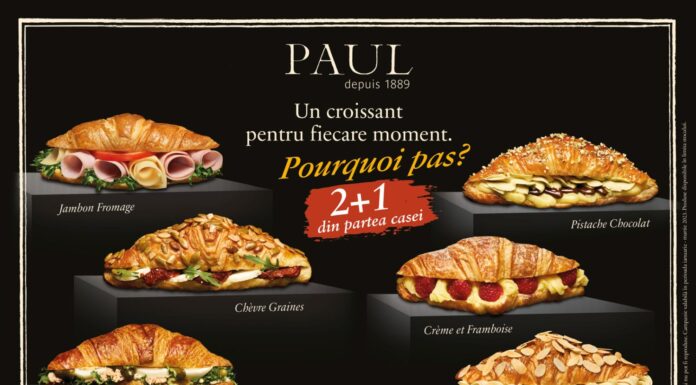 PAUL îţi oferă un croissant din partea casei şi completează meniul cu noi sortimente