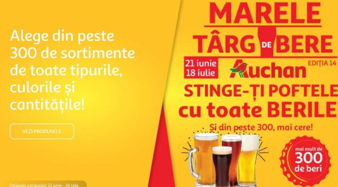 A început Marele Târg de Bere de la Auchan: peste 300 de sortimente diverse