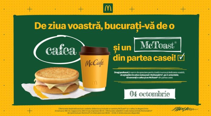 McDonald’s sărbătoreşte Ziua Internaţională a Profesorului şi le oferă ceva special profesorilor din România