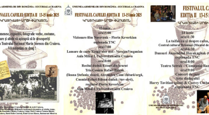 Festivalul Cafelei revine la Craiova; Trei zile de arome orientale; Festivalul Cafelei