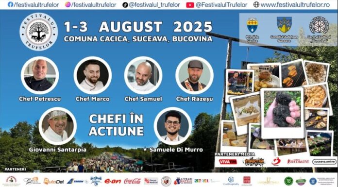 Festivalul trufelor 2025 are loc în Bucovina; ediție aniversară cu degustări, muzică live și competiții culinare Festivalul trufelor